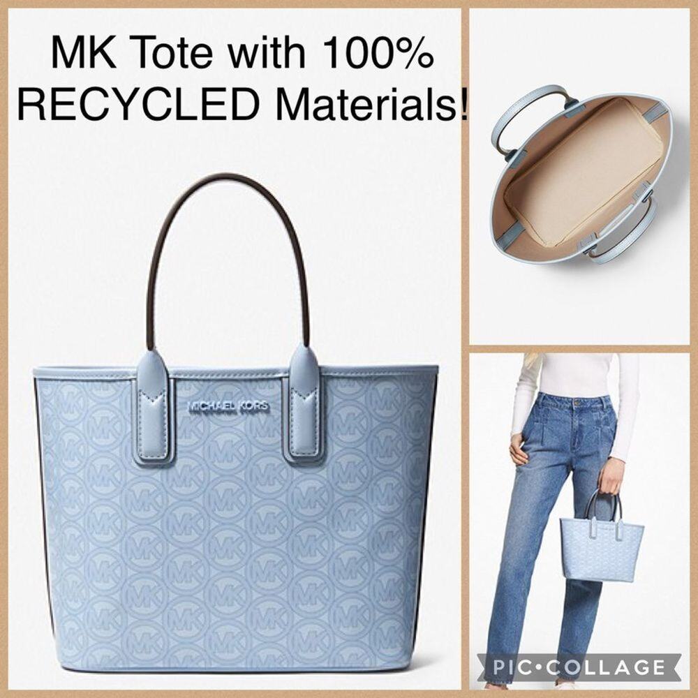 MICHAEL KORS 100% RECYCLED Eco-Friendly Tote in light blue